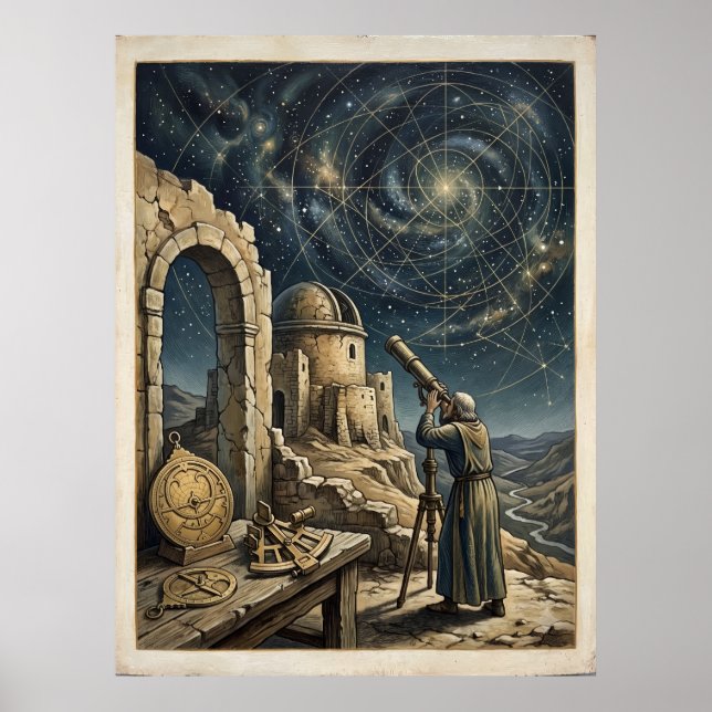 Poster Mapa Estelar do Buscador Cartaz de Astrologia Espi (Frente)