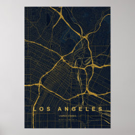 Poster Mapa Estilizado de Los Angeles California