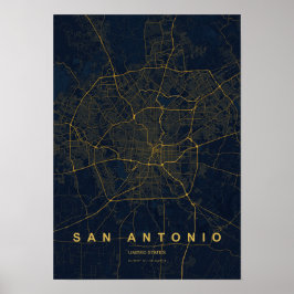 Poster Mapa Estilizado de San Antonio Texas