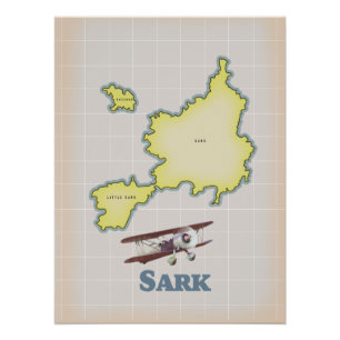 Póster Mapa estilo vintage de Sark
