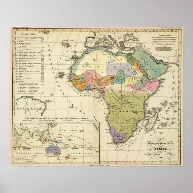 Póster Mapa etnográfico da África (Frente)