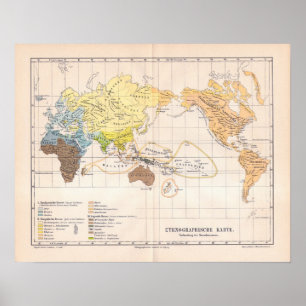 Poster Mapa etnográfico do mundo