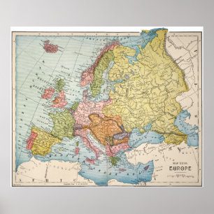 PÓSTER MAPA: EUROPA, 1885