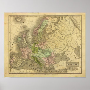 Póster Mapa Europeu de Olney