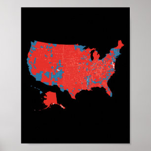 Poster Mapa Exato Dos Resultados Eleitorais De 2024