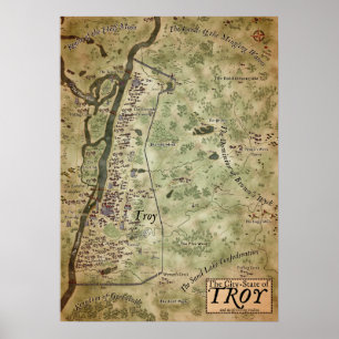 Poster Mapa Fantástico de Troia, Nova Iorque