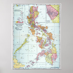PÓSTER MAPA: FILIPINAS, 1905