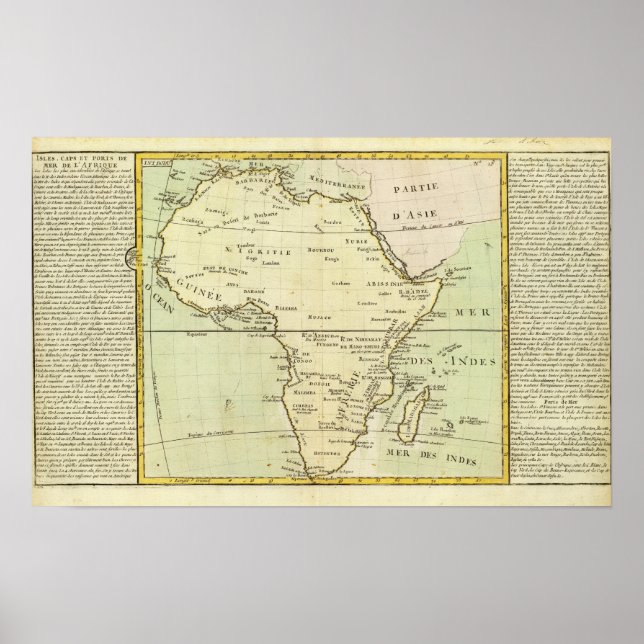 Poster Mapa físico da África (Frente)