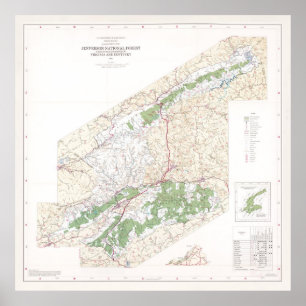 Poster Mapa Florestal Nacional de Jefferson (1983)