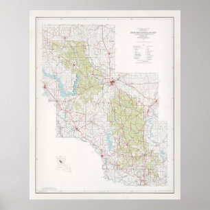 Poster Mapa Florestal Nacional de Kisatchie (1967)