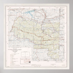 Poster Mapa Florestal Nacional Ouachita (1970)