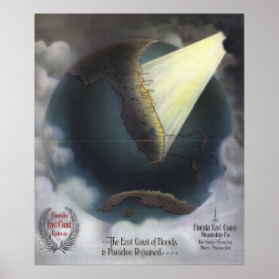 PÓSTER MAPA: FLORIDA, 1898