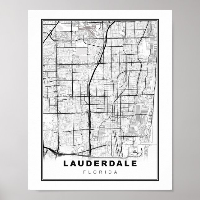 Poster Mapa Fort Lauderdale (Frente)