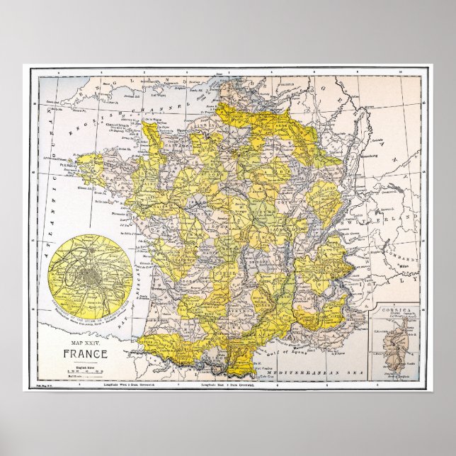 PÓSTER MAPA: FRANÇA (Frente)