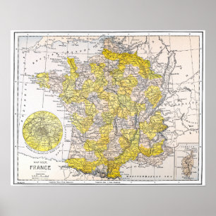 PÓSTER MAPA: FRANCE