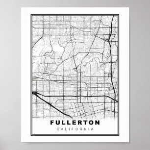 Poster Mapa Fullerton