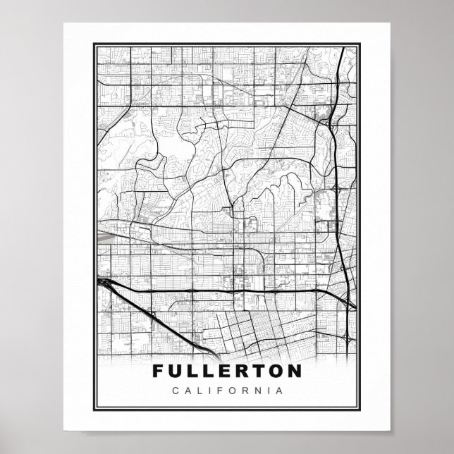 Poster Mapa Fullerton (Frente)