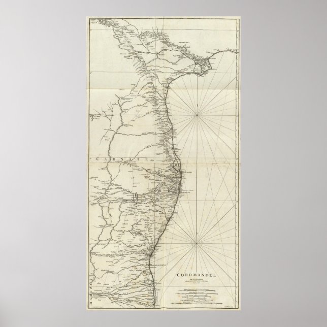 Poster Mapa geográfico da Índia (Frente)