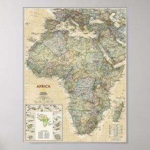 Poster - mapa geográfico nacional de África