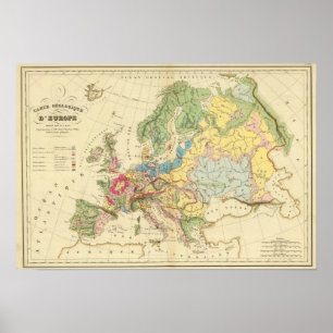 Póster Mapa Geological de Europa