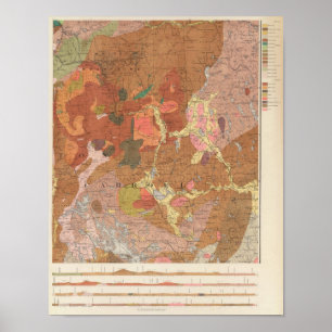 Póster Mapa Geological de New Hampshire
