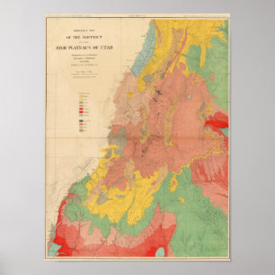 Póster Mapa Geological de Utá