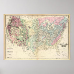 Póster Mapa geological dos E.U.