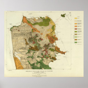 Poster Mapa Geological San Francisco