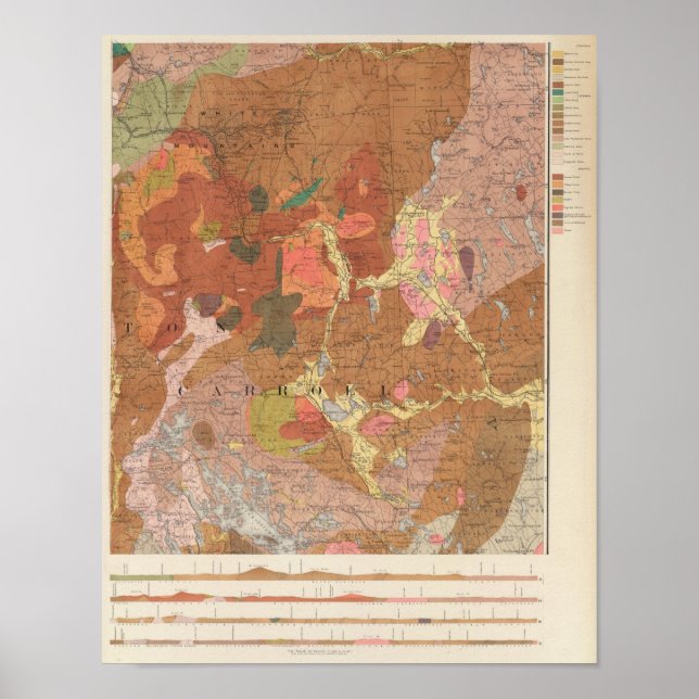 Póster Mapa Geológico de New Hampshire (Frente)