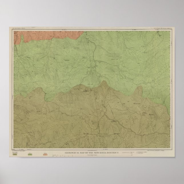 Póster Mapa Geológico do Distrito de Nova Idria (Frente)