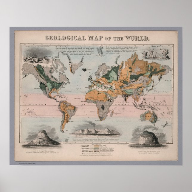 Poster Mapa Geológico do Mundo (Frente)