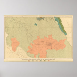Póster Mapa geológico do platô de Colorado
