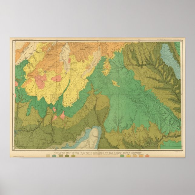 Poster Mapa Geológico Dos Terraços Mesozoicos (Frente)