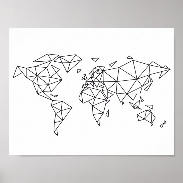 Poster Mapa geométrico mundial (Frente)