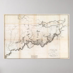Póster Mapa geral do curso do Ohio