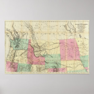 Poster Mapa geral dos estados de North Pacific