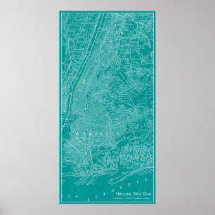 Poster Mapa gráfico de Nova York