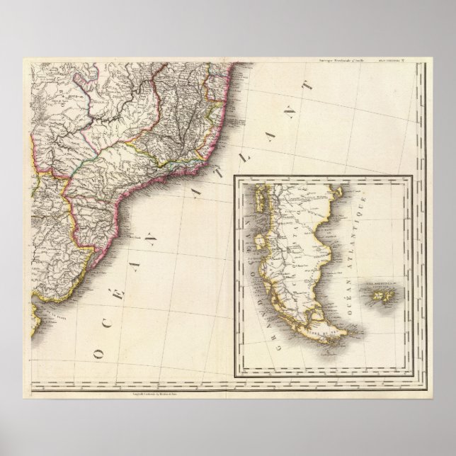 Poster Mapa gravado na Argentina e no Chile (Frente)