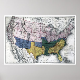 PÓSTER MAPA: GUERRA CIVIL, 1864