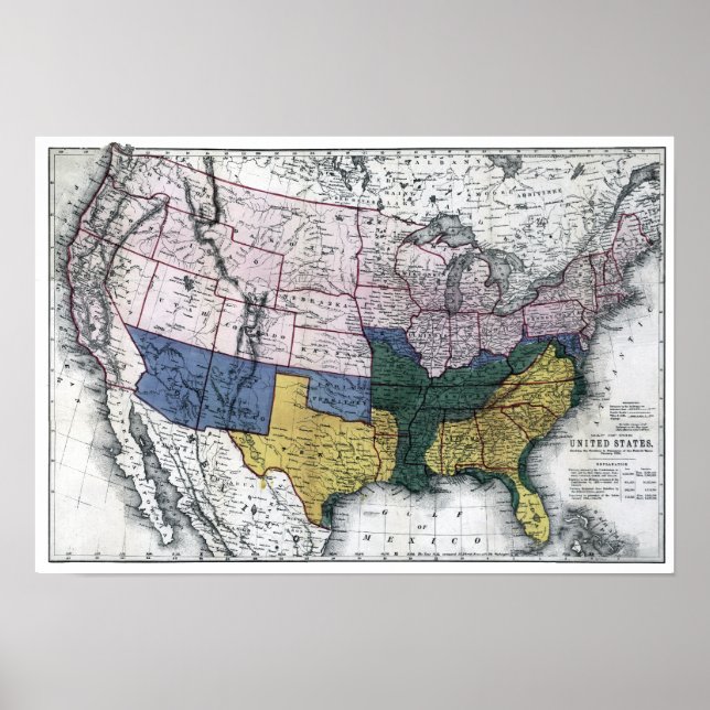 PÓSTER MAPA: GUERRA CIVIL, 1864 (Frente)
