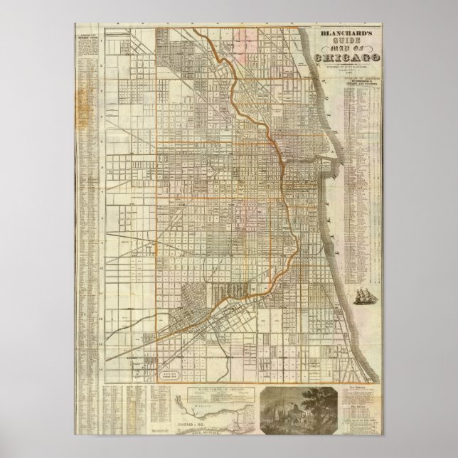 Poster Mapa-guia de Chicago de Blanchard (Frente)