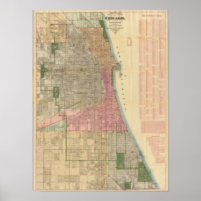 Póster Mapa-guia de Chicago de Blanchard (Frente)