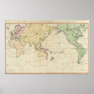 Póster Mapa histórico da carta geral