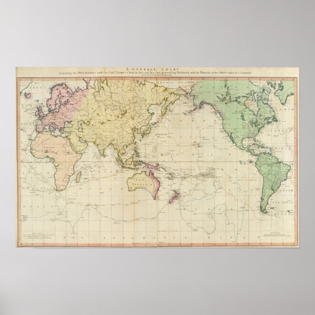 Póster Mapa histórico do gráfico geral (Frente)