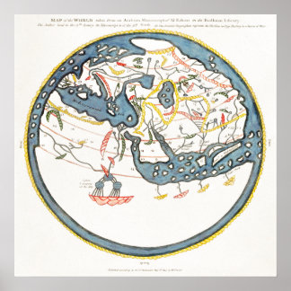 Poster Mapa histórico do Oceano Índico