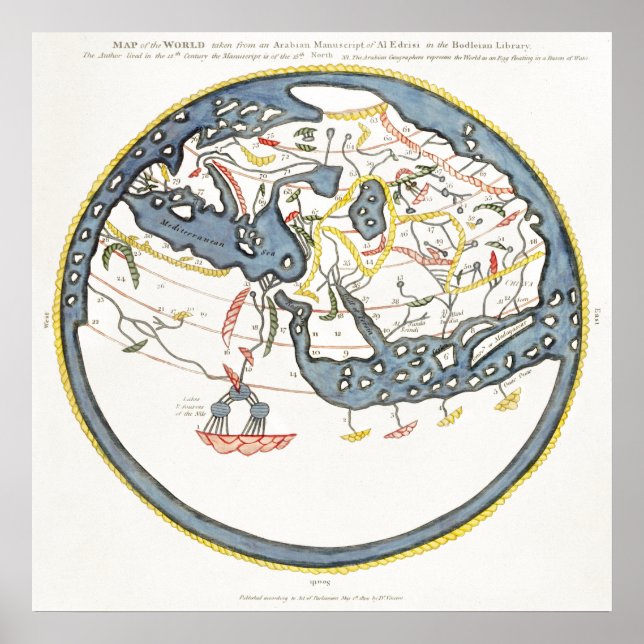 Poster Mapa histórico do Oceano Índico (Frente)