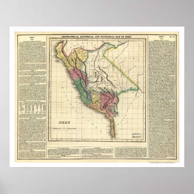 Poster Mapa histórico do Peru - 1822 (Frente)