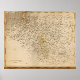 Póster Mapa holandês por Arrowsmith