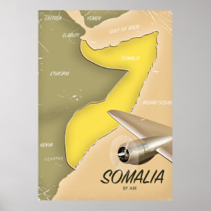 Poster mapa ilustrado da Somália