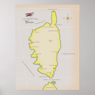 Poster Mapa ilustrado de Ibiza